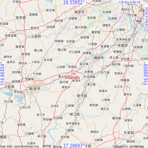 Changfu on map