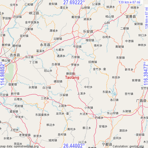 Taotang on map