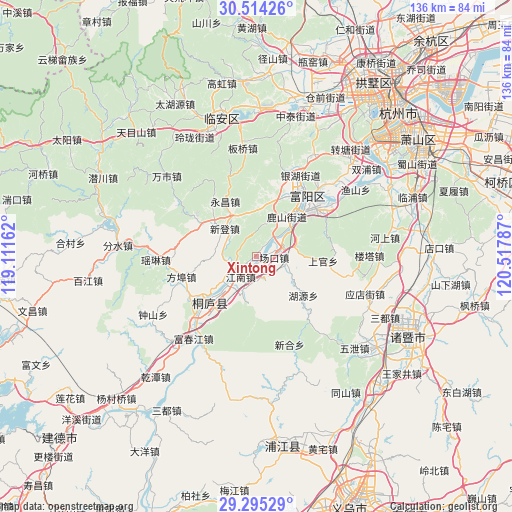 Xintong on map