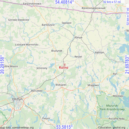 Kolno on map