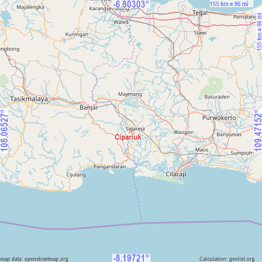 Cipariuk on map