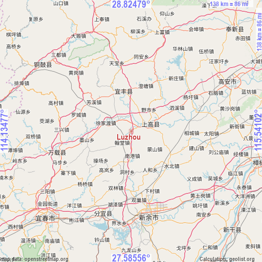 Luzhou on map