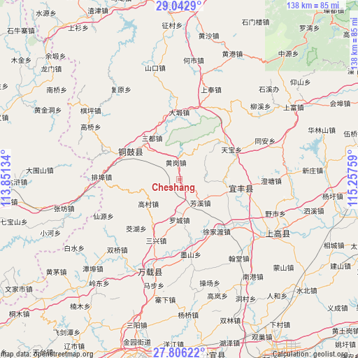 Cheshang on map