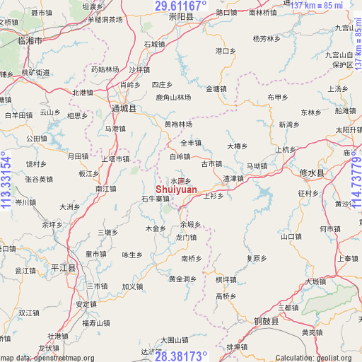 Shuiyuan on map