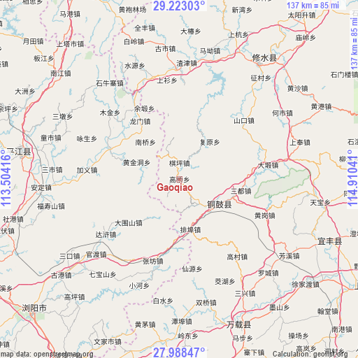 Gaoqiao on map