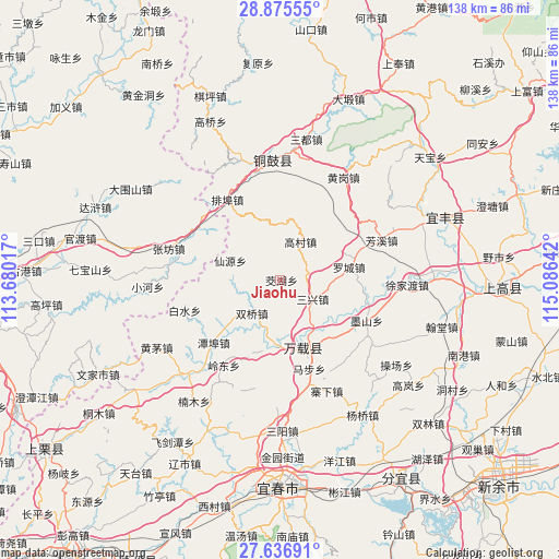 Jiaohu on map