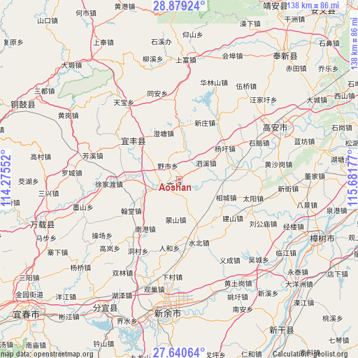 Aoshan on map