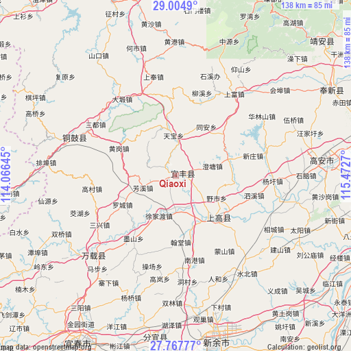 Qiaoxi on map