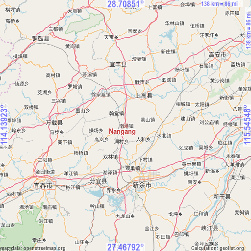 Nangang on map