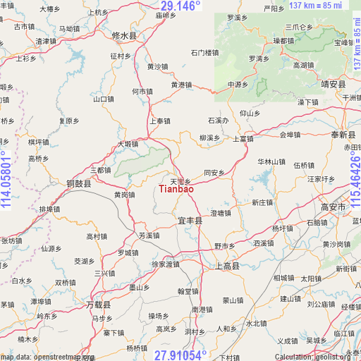 Tianbao on map