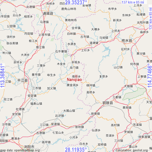 Nanqiao on map