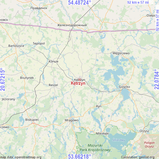 Kętrzyn on map