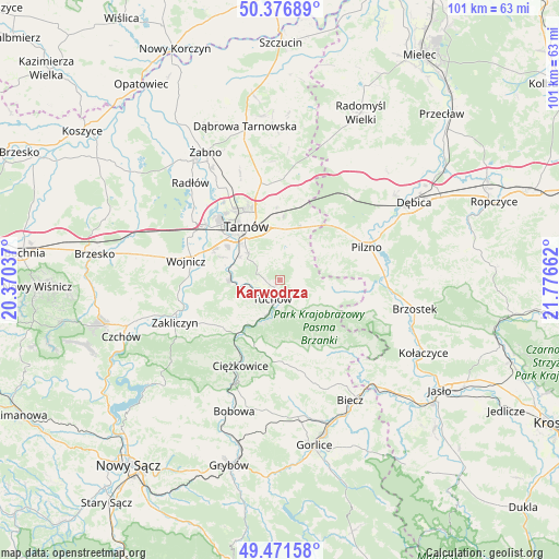 Karwodrza on map