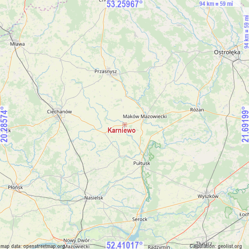 Karniewo on map