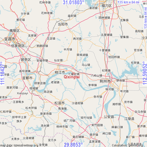 Qixingtai on map