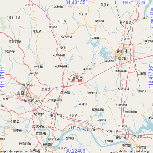 Yuquan on map