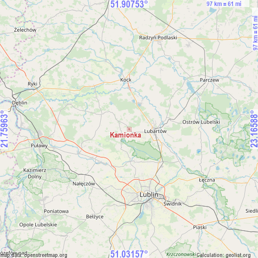 Kamionka on map