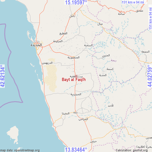 Bayt al Faqīh on map