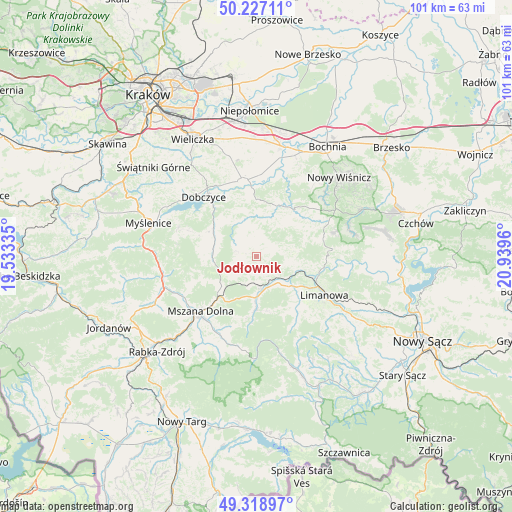 Jodłownik on map