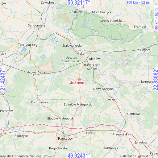 Jeżowe on map