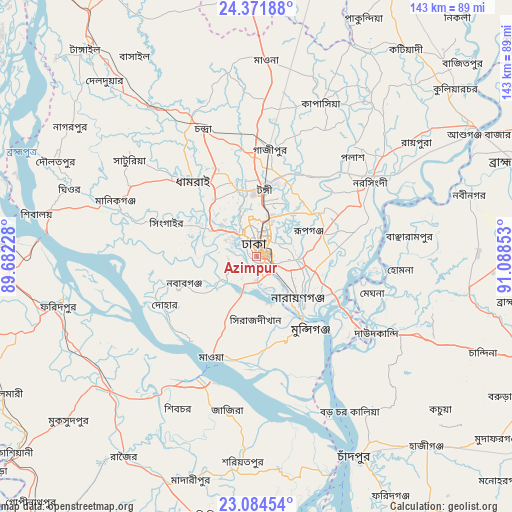 Azimpur on map