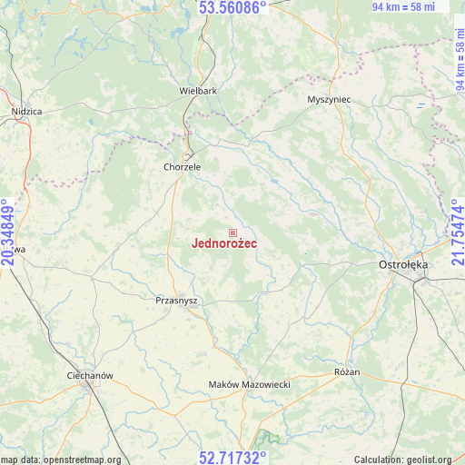 Jednorożec on map