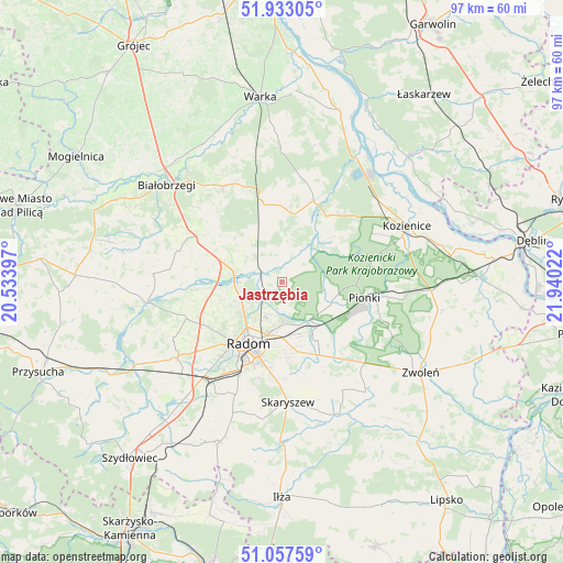 Jastrzębia on map