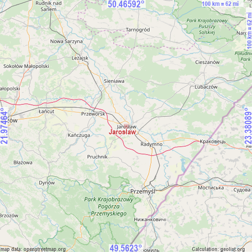 Jarosław on map