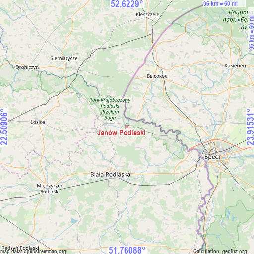 Janów Podlaski on map