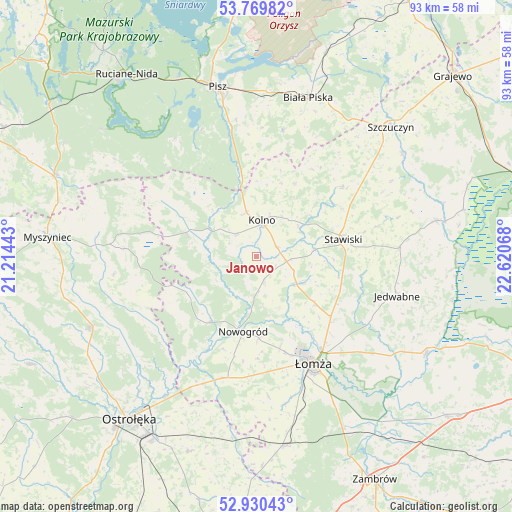 Janowo on map