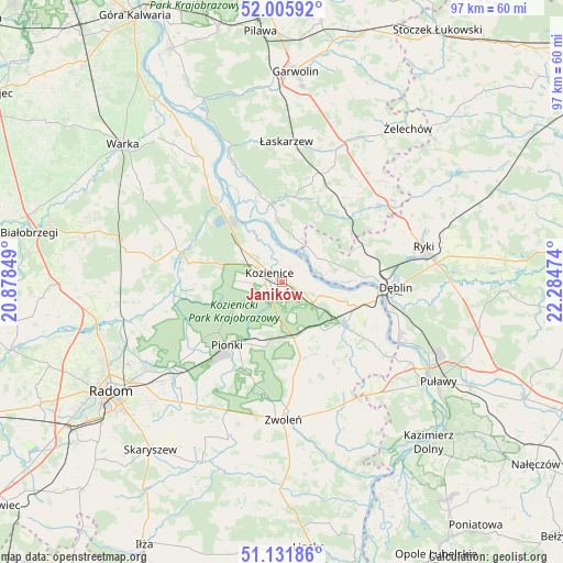 Janików on map