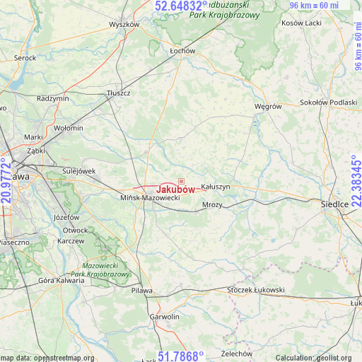 Jakubów on map