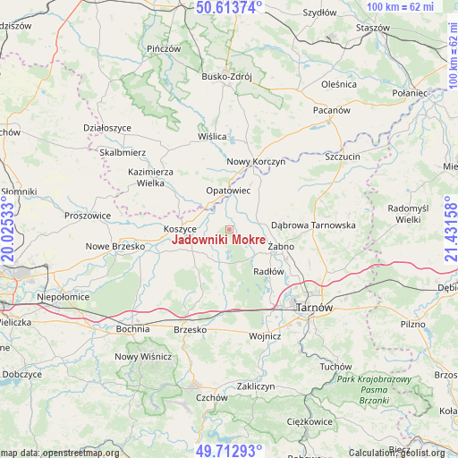 Jadowniki Mokre on map