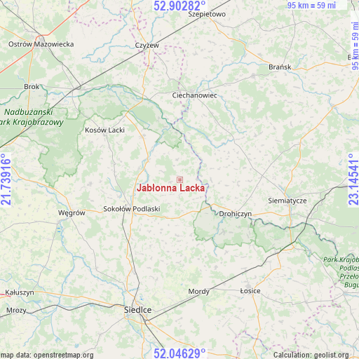Jabłonna Lacka on map