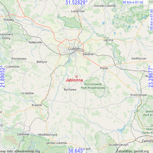 Jabłonna on map