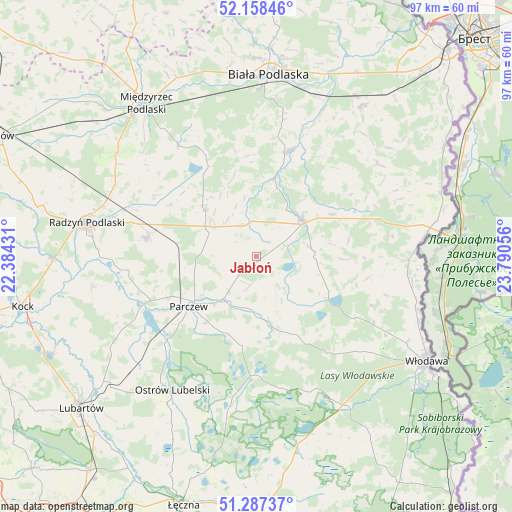 Jabłoń on map