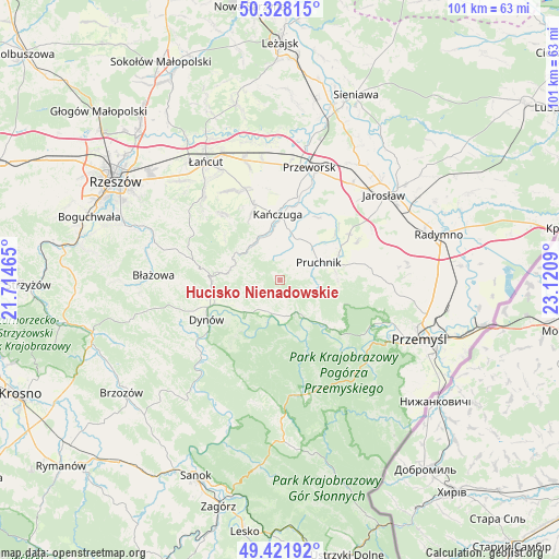 Hucisko Nienadowskie on map