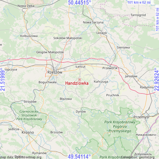 Handzlówka on map