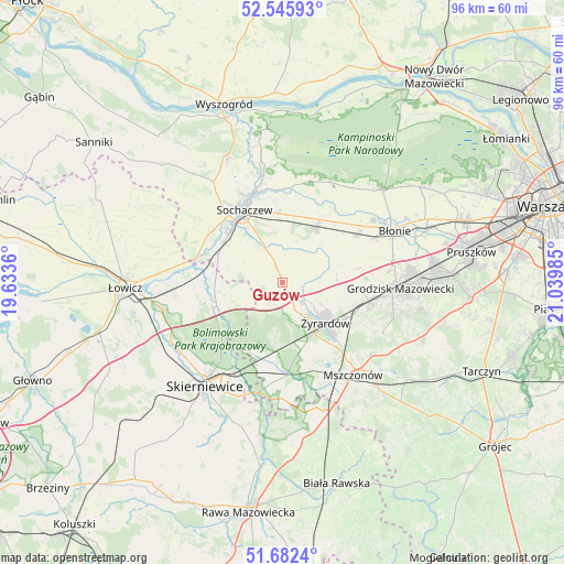 Guzów on map