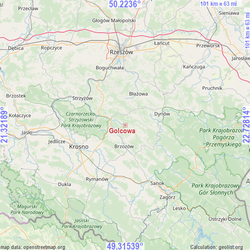 Golcowa on map