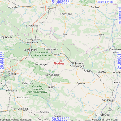 Godów on map