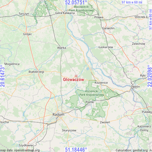 Głowaczów on map