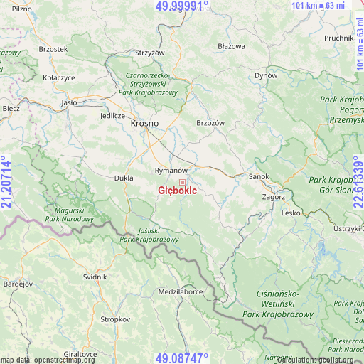 Głębokie on map