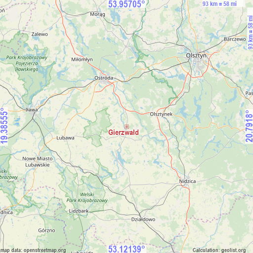 Gierzwałd on map