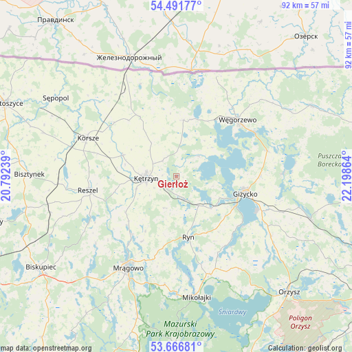 Gierłoż on map