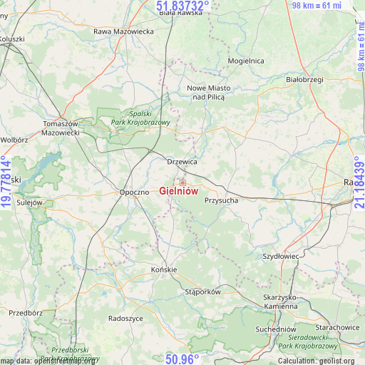 Gielniów on map