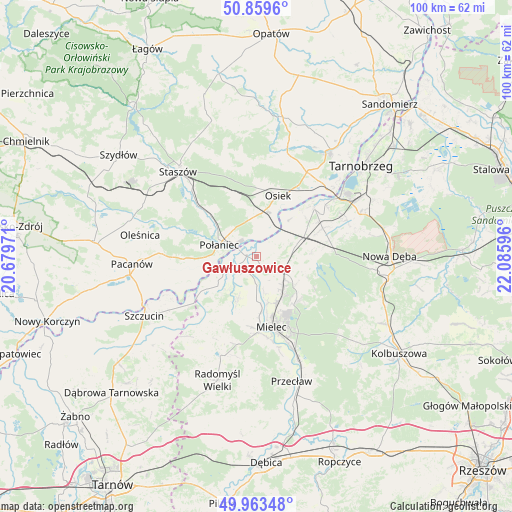 Gawłuszowice on map