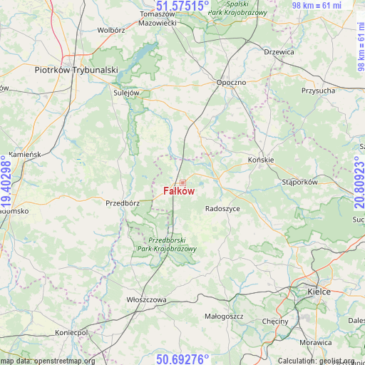 Fałków on map