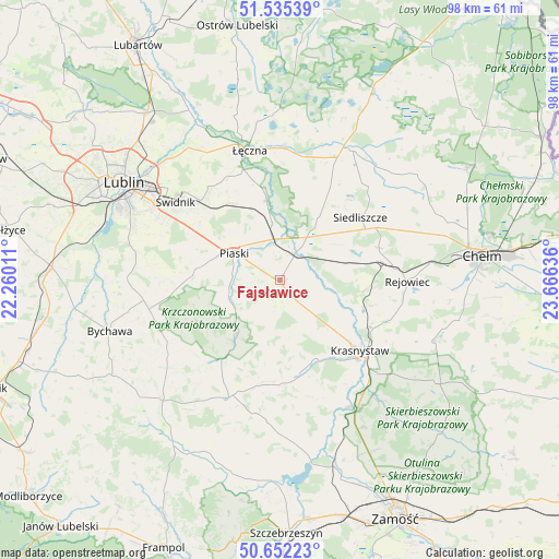 Fajsławice on map