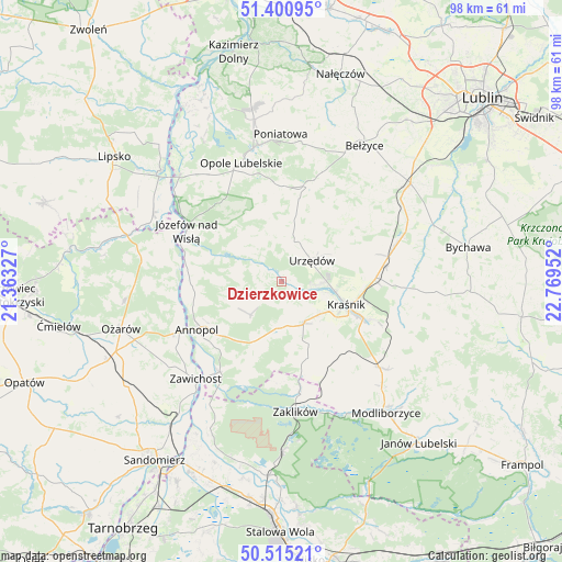 Dzierzkowice on map